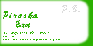 piroska ban business card